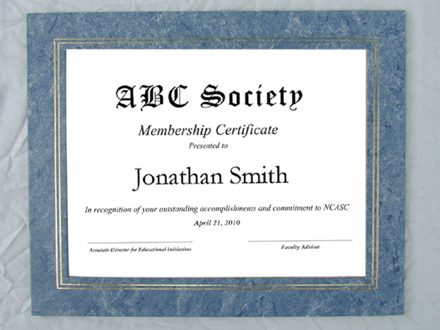 Double Line Border Marble Certificate Frame